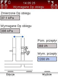 TA-SCOPE Rozwiązywanie problemów 4 Podłączyć czujnik Dp zgodnie ze schematem na ekranie. Pamiętaj: że musisz dostosować ustawienie zaworu w kolejnym kroku w celu osiągnięcia minimum Dp 3 kpa.