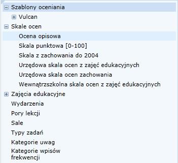 Szablony oceniania wykorzystywane są przy prowadzeniu dzienników oddziałów według standardów klas 1-3.