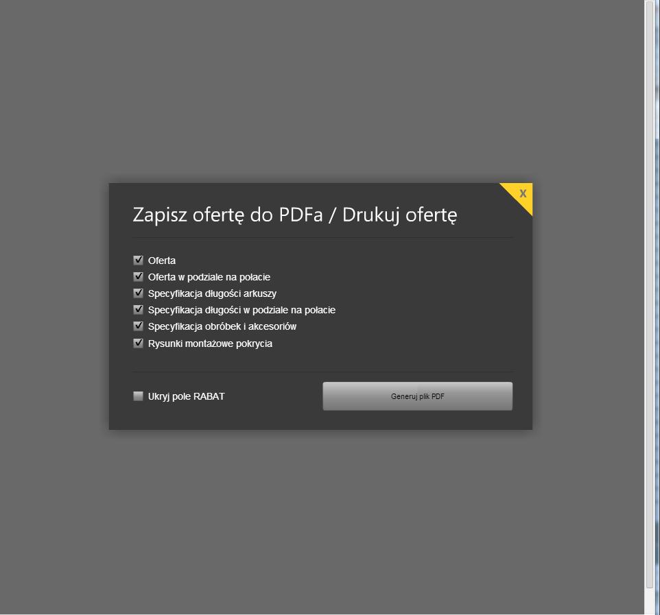 Wartość wybranych elementów na bieżąco możemy śledzić w Podsumowaniu oferty.