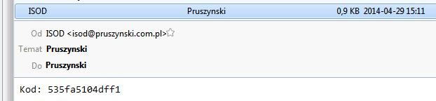 Zapisany klucz otrzymasz mailem.
