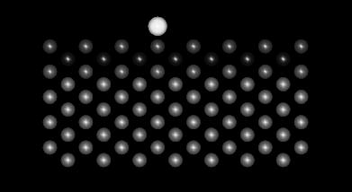 Dyfuzja Ag na (11) Ag Trajektorie ruchu atomu Ag w funkcji temperatury Atom