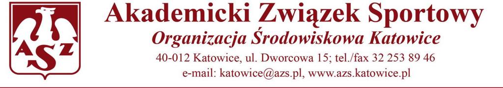 KALENDARZ AKADEMICKICH MISTRZOSTW ŚLĄSKA W ROKU AKADEMICKIM