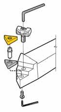 Zastosowanie narz dzi do toczenia Application of tools for turning M System mocowania Clamping system W systemie mocowania M stosowane sà p ytki z otworem cy lin drycznym z p askà powierzchnià