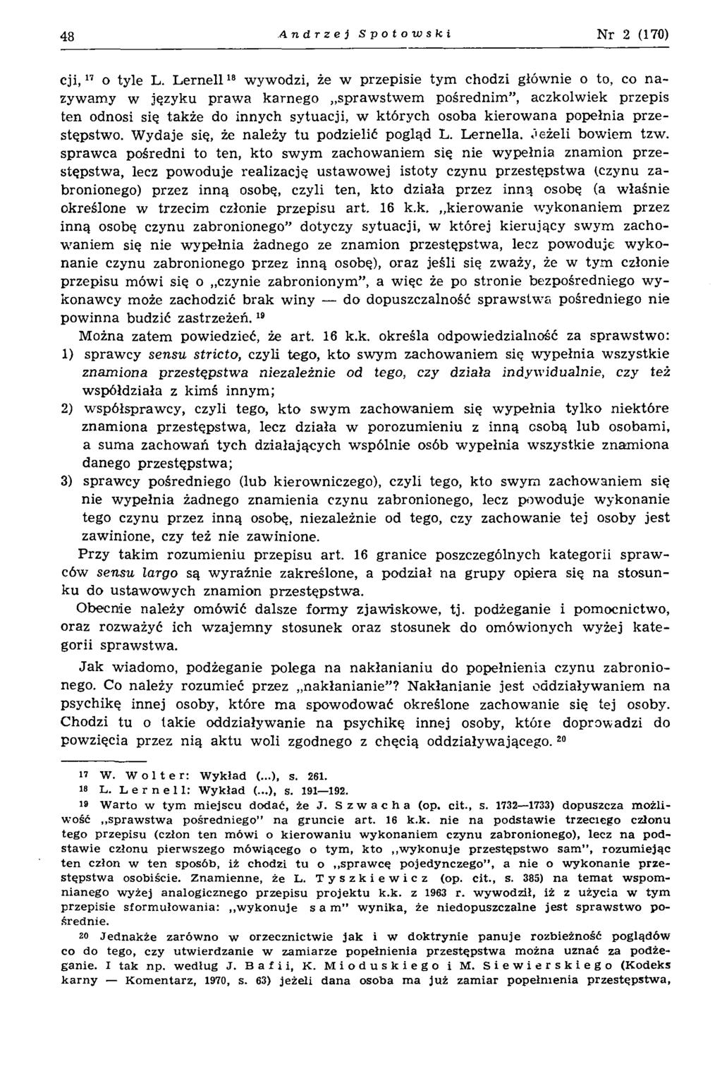 48 Andrzej Spotowski N r 2 (170) c ji, 17 o tyle L.