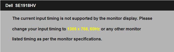 Komunikaty OSD Gdy monitor nie obsługuje określonego trybu rozdzielczości, pojawi się następujący komunikat: Oznacza to, że monitor nie może się zsynchronizować z sygnałem odbieranym z komputera.