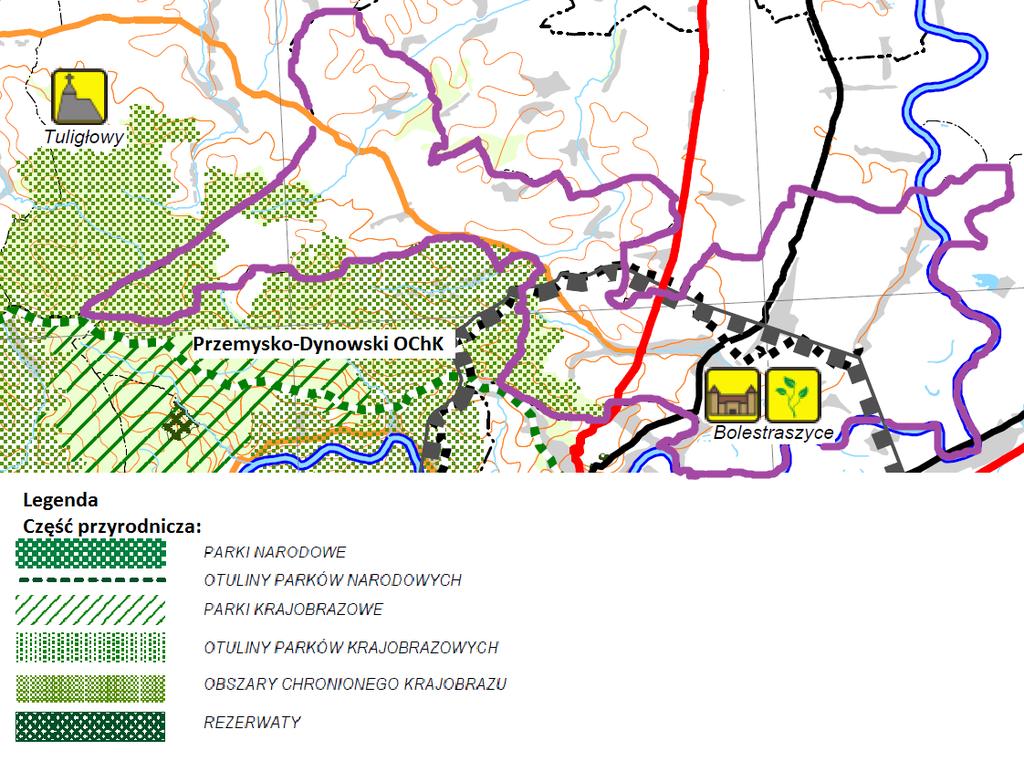 Rysunek 5 Stan zagospodarowania przestrzennego gminy Żurawica Źródło: Raport o stanie zagospodarowania przestrzennego województwa podkarpackiego, mapa nr 4 Szczególnym przepisom i ograniczeniom