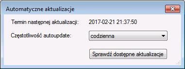 dialogowe zostanie wyświetlone. Program automatycznie sprawdza dostępność aktualizacji.