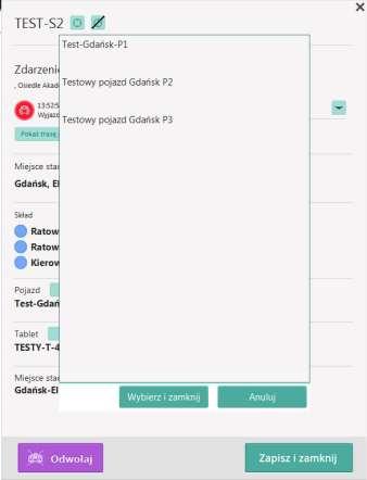 Rysunek 123 Zmiana pojazdu ZRM 13.3.9. Zmiana urządzenia mobilnego W sytuacji, gdy urządzenie mobilne (tablet) ulegnie awarii konieczna jest jego wymiana.