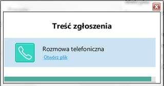 rozmowy. Natomiast jeśli rozmowa pochodzi z CPR to odtworzenie rozmowy następuje po ściągnięciu pliku na komputer i uruchomieniu go w odtwarzaczu systemowym.