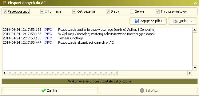 21.5 Zapewniono przekazywanie do Aplikacji Centralnej danych dotyczących danej osoby bezrobotnej/poszukującej pracy wprowadzanych/ modyfikowanych przez pracownika WUP w aplikacji WUP-Viator,