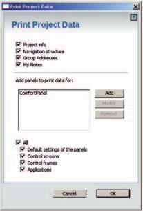 Przegląd IP-Project 3 (IPP) 9.4.4 Drukuj Funkcja plik -> drukuj umożliwia utworzenie kompletnej dokumentacji dokonanej konfiguracji urządzenia Busch- ComfortTouch.