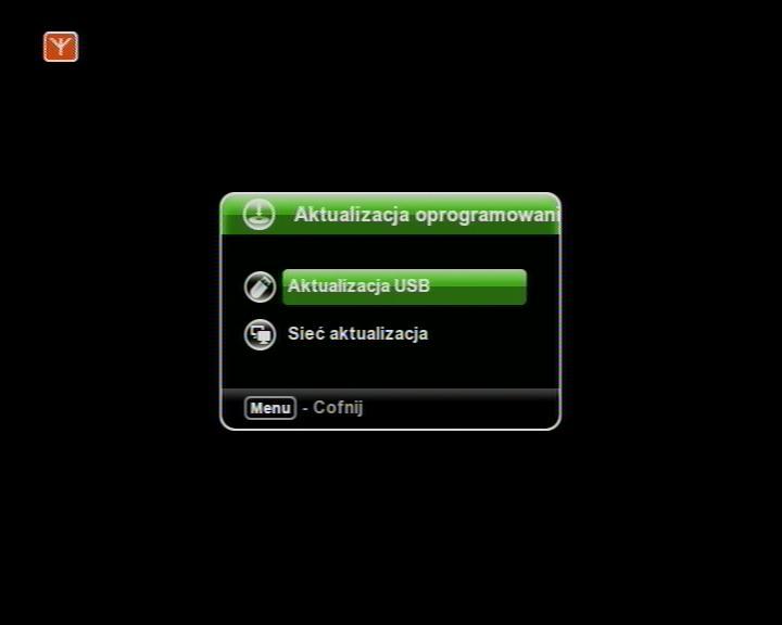 4. Klawiszem funkcyjnym pilota OK zatwierdzamy wybór pozycji Aktualizacja USB 5.