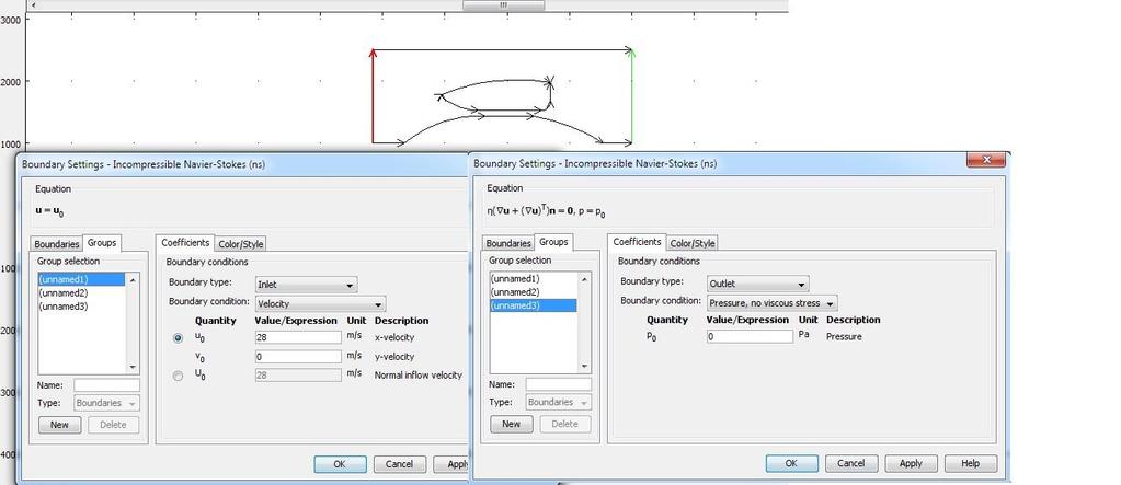 Parametry jakie zastosowaliśmy w programie to: -Wymiary: 1750 x 850 x 450 mm -Liczba Re: 0.