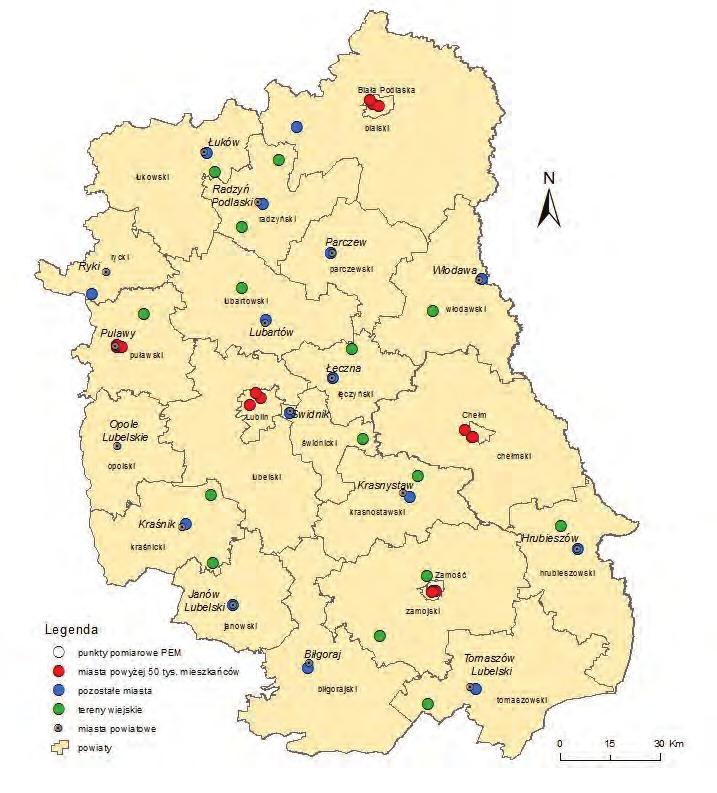 RAPORT O STANIE ŚRODOWISKA WOJEWÓDZTWA LUBELSKIEGO W 2014 roku poziomów pól elektromagnetycznych w środowisku oraz sposobów sprawdzania dotrzymania tych poziomów (Dz. U.