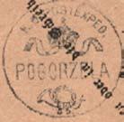 POST = EXPEDITION, w centrum rysunek orła na tarczy w koronie, napis POGO- RZELA.
