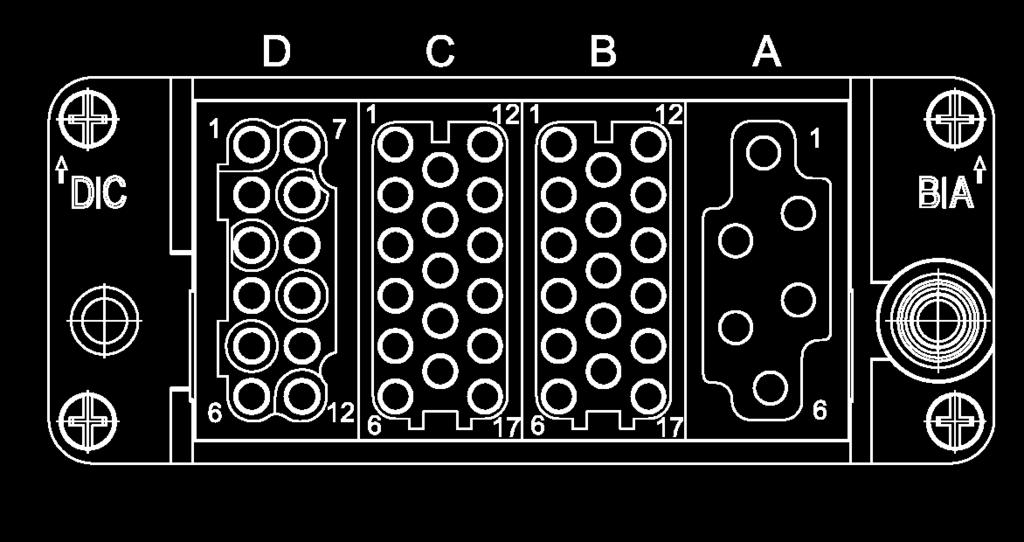 Kable do obsługi tych sygnałów naley wprowadzi do obudowy wtyku i łczy do styków w sekcjach B i C (wkładki stykowe B i C) złcza elektrycznego (Rys.