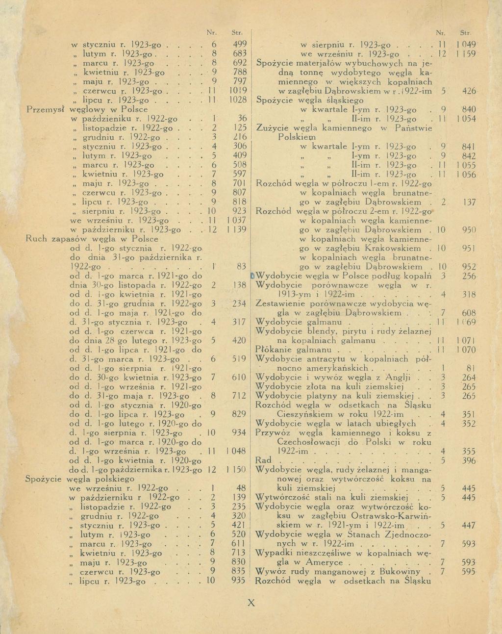 w styczniu r. -go. " utym r. -go. marcu r. -go " kwietniu r. -go " maju r. -go " czerwcu r. -go. i " ipcu r. -go Przemysł węgowy w Posce w paździeniku r. -go " istopadzie r. -go " grudniu r.