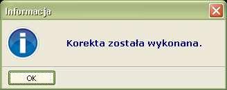 UŜytkownik zostaje poinformowany o konieczności dokonania zwrotu w terminalu na kartę o wskazanym numerze na kwotę w wysokości określonej przez system.