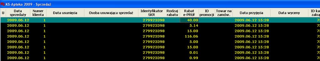 Na ekranie monitora po podsumowaniu transakcji z rabatem e-pruf nie jest wyświetlana informacji z podsumowaniem e-pruf.