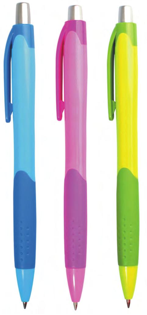) 23% Długopis automatyczny z gripem Pastel Długopis automatyczny o ergonomicznym kształcie z gripem zapewniającym komfort trzyma w dłoni.