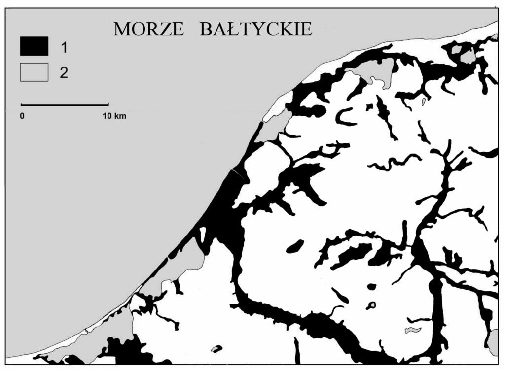 1 łąki i pastwiska; 2 wody (Plit 2009a) Fig. 21.