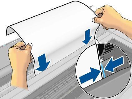 Wprowadź arkusz do drukarki; jest to szczególnie istotne w przypadku grubszych papierów. 8. Drukarka sprawdza wyrównanie papieru i mierzy arkusz.