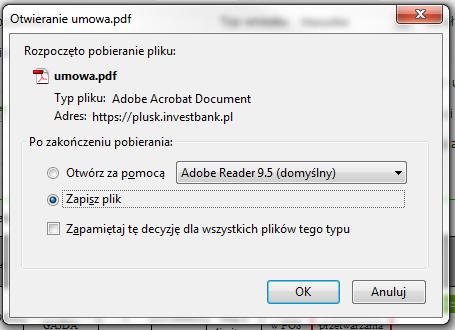 Po wygenerowaniu umowy status wniosku zmieni się na Wydrukowane dokumenty konta bez limitu a w kolumnie Akcje pojawi się przycisk Podpisana