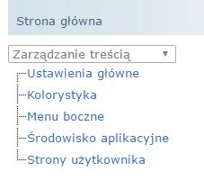 Wbudowane pozycje menu W menu portalu znajdują się następujące stałe pozycje, których nie można usunąć (choć można je czasowo ukryć): Wyszukiwanie szkół odwołuje się do strony wewnętrznej: ~/Szkoly.