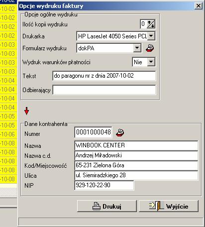 VinCent - moduł GM Rysunek 108. Wprowadzenie danych kontrahenta.