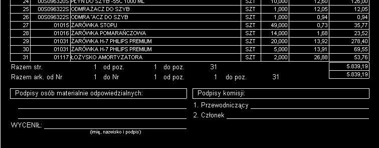 VinCent moduł GM Podręcznik użytkownika Rysunek 176. Wprowadzanie inwentaryzacji wydruk arkuszy inwentaryzacyjnych. Zapisane dane można ponownie edytować.