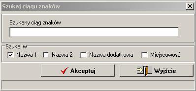 Sekcja wyszukiwania W zależności od sposobu sortowania (podświetlona kolumna) wpisujesz tutaj szukaną wartość.