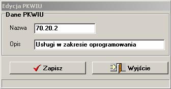 VinCent - moduł GM 12.20 PKWiU. PKWiU - Polska Klasyfikacja Wyrobów i Usług.