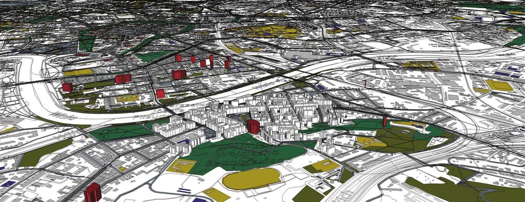 3 Kraków: System Informacji Miejskiej Logika informacji ponadlokalnych I poziom informacji: nazwy dzielnic połączone z symbolami Landmarków obiektów charakterystycznych dla dzielnicy II poziom