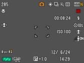 Zawartość ekranu monitora Na ekranie monitora pojawiają się różne wskaźniki, ikony i wartości, które informują o statusie aparatu.