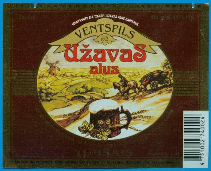 Etykieta piwna - Łotwa browar