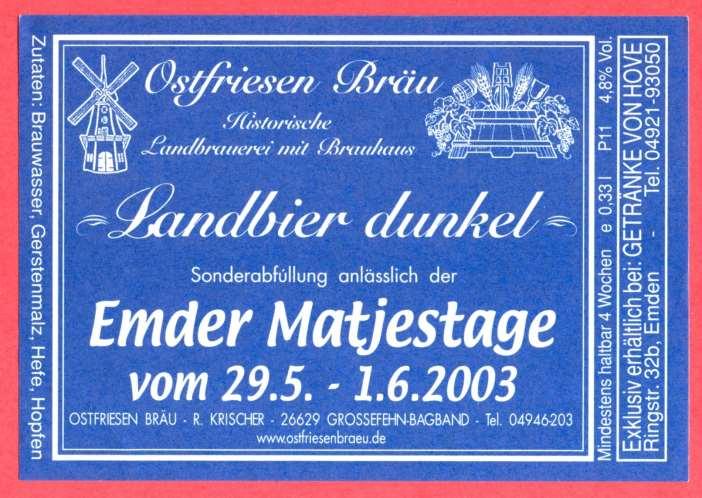 Etykiety piwne - Niemcy browar z 2001 r.