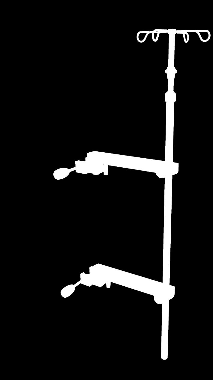 stal nierdzewna / Średnica rury 25 / 18 mm Krzyżak do butli 4 hak 2 Wysięgniki montażowe L 300 mm Kolor wysięgników srebrny ok. 5,0 kg Zakres regulacji 1.200 2.