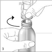 Następnie należy utrzymując pompkę dozującą na szyjce butelki przykręcić pompkę zgodnie z ruchem