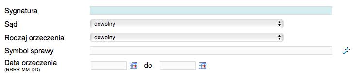 Wyszukiwanie za pomocą formularza 2. Sygnatura wyszukiwanie za pomocą tego rekordu jest możliwe pod warunkiem, że znamy sygnaturę danej sprawy. 3. Sąd - możliwość wyboru sądu (NSA lub oz. NSA, WSA).