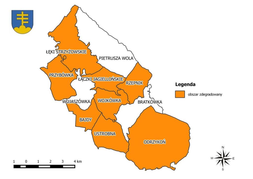 Mapa 14 Granice wyznaczonego obszaru zdegradowanego na