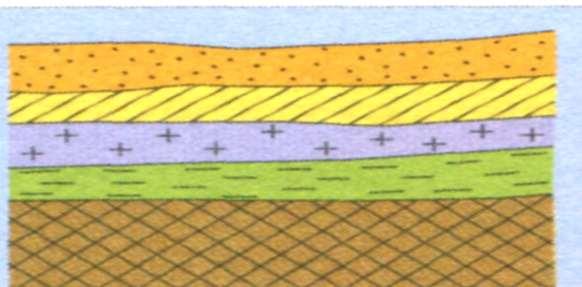 UKŁADY WARSTW SKALNYCH Płytowy (warstwowy) Układ warstwowy, każda wyżej leżąca warstwa jest młodsza od