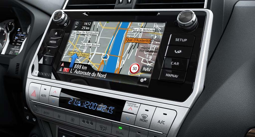 PAKIET AUDIO system audio Pioneer z CD z 12 głośnikami (3-drzwiowy) lub system audio JBL z CD z 14 głośnikami (5-drzwiowy) system multimedialny z nawigacją Toyota Touch 2 with Go 15 000 PLN Dostępny