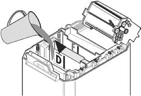 Wlać 6-litrowy koncentrat utrwalacza (F) do pojemnika i napełnić zimną wodą do 20 litrów. Wlać 6-litrowy koncentrat wywoływacza (F) do pojemnika i napełnić zimną wodą do 20 litrów.