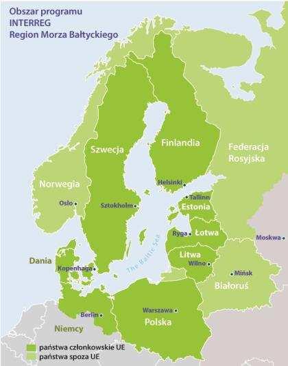 Obszar programu Państwa UE Dania Niemcy (część) Polska Litwa Łotwa