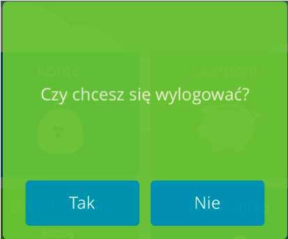 5. Wylogowanie Po zakończeniu pracy należy wylogować się z aplikacji przez potwierdzenie przyciskiem Tak.