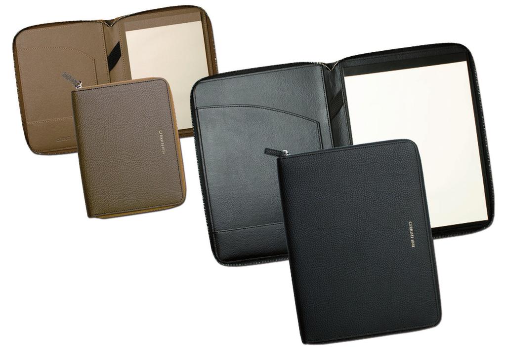 TAUPE, Folder A4 HAMILTON BLACK Zapinany na zamek folder z imitacji