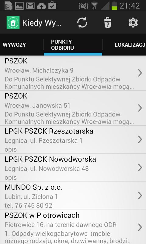 W przyszłości obok punktów PSZOK na liście tej będą pokazywać się także adresy firmy recyklingowych zainteresowanych pozyskaniem odpowiednich frakcji odpadów.