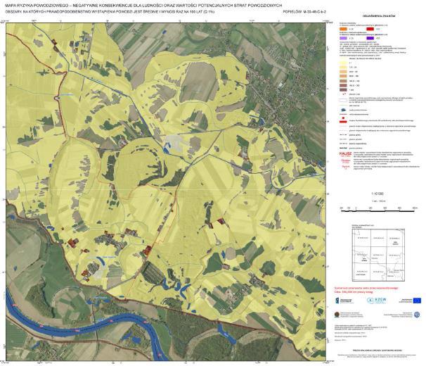 Wymagania wynikające z Dyrektywy Powodziowej WE Przykładowe Mapy ryzyka powodziowego Mapa