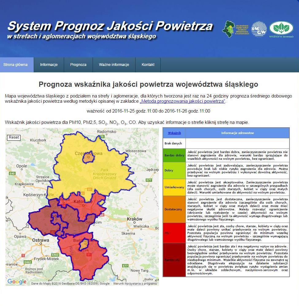 do aktywności na wolnym powietrzu Jakość powietrza dostateczna; znacznie przekroczony poziom normy pyłu zawieszonego, należy rozważyć ograniczenie aktywności na wolnym powietrzu Jakość powietrza