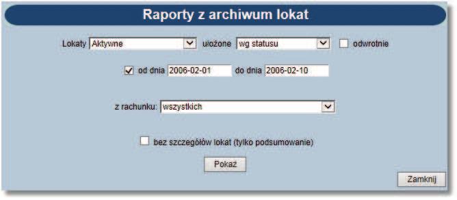 Rozdział 12 Lokaty Raport przygotowany wg